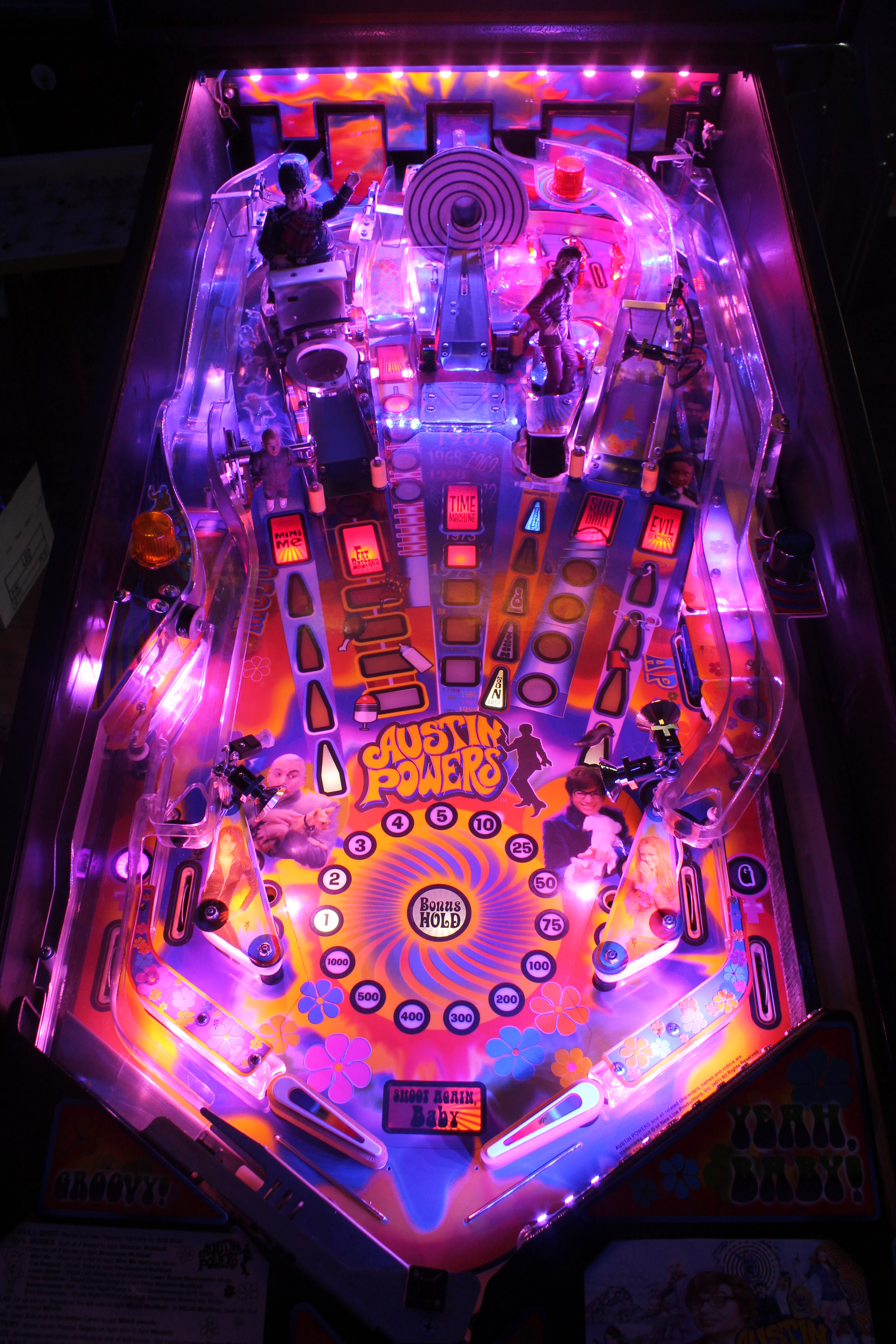 Lit Up Pinball Machine